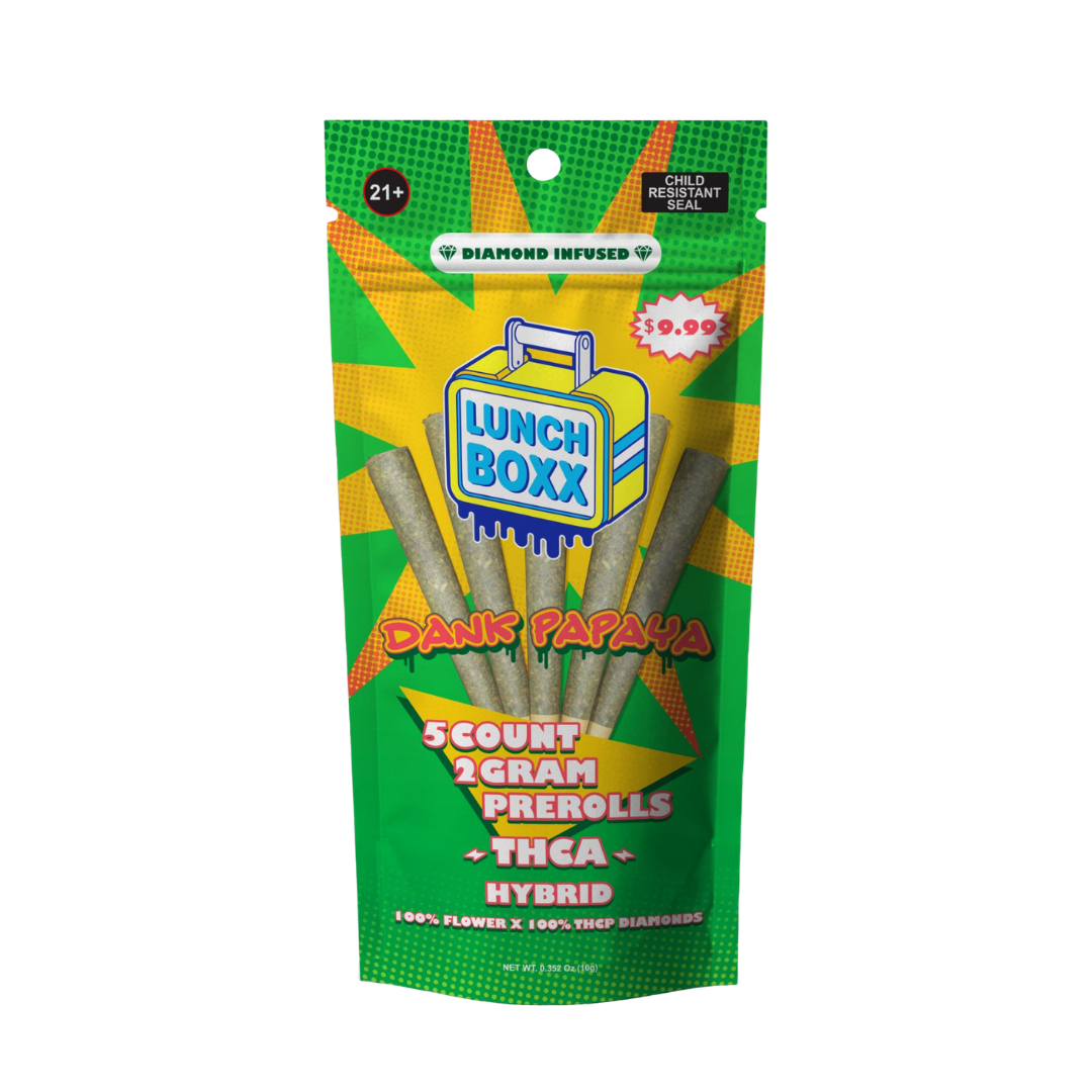 Dank Papaya THCA Pre Roll 2 Pack | 10 Count Box