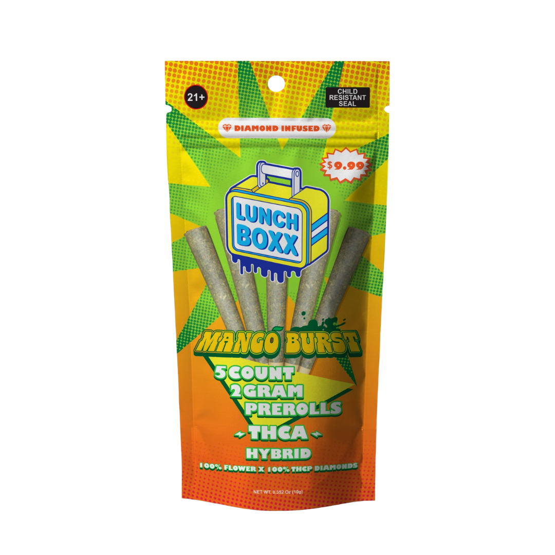 Mango Burst THCA Pre Roll 2 Pack | 10 Count Box